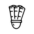 shuttlecock line vector doodle simple icon design Royalty Free Stock Photo