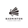 Shuttlecock badminton on target logo icon vector Royalty Free Stock Photo