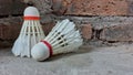 Photo of a white shuttlecock used to play badminton Royalty Free Stock Photo