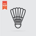 Shuttlecock icon in flat style isolated on grey background Royalty Free Stock Photo