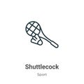 Shuttlecock outline vector icon. Thin line black shuttlecock icon, flat vector simple element illustration from editable sport Royalty Free Stock Photo