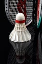Shuttlecock and rackets Royalty Free Stock Photo