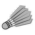 Shuttlecock. Shuttlecock icon in outline style with grey shadow. Badminton accessories. Sports equipment. Badminton shuttlecock.