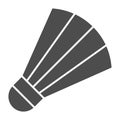 Shuttlecock solid icon. Badminton vector illustration isolated on white. Sport equipment glyph style design, designed Royalty Free Stock Photo