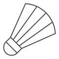 Shuttlecock thin line icon. Badminton vector illustration isolated on white. Sport equipment outline style design Royalty Free Stock Photo