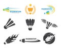 shuttlecock vector icon logo illustration design