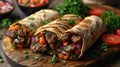 shwarma with meat and vegetables Royalty Free Stock Photo