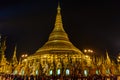 Shwe Dagon pagoda, It is located in the center of Yangon, Myanmar, April-2017