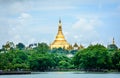 Shwe Dagon pagoda, It is located in center of Yangon, Myanmar, July-2017