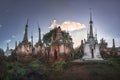 Shwe Inn Dein Pagodas in the Evening, Inle Lake, Myanmar