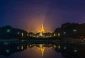 Shwedagon golden pagoda on night view
