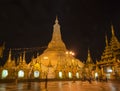 Shwedagon Golden Pagoda at night, Myanmar