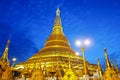 Shwedagon golden pagoda in Yangon, Myanmar (Burma)