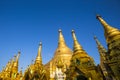 Shwedagon pagoda with blue sky. Yangon.