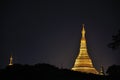 Myanmar golden pagoda night view Royalty Free Stock Photo