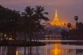 Shwedagon Pagoda in twilight Royalty Free Stock Photo