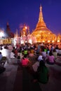 Shwedagon Pagoda Under Twilight, Myanmar Royalty Free Stock Photo