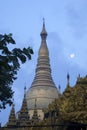 Shwedagon Paya and the Moon