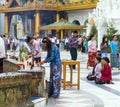 Shwedagon Paya Prayers Royalty Free Stock Photo