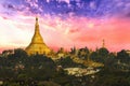 Shwedagon Paya in Yangon in Myanmar Royalty Free Stock Photo