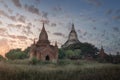 Shwesandaw Pagoda at Sunset, Bagan, Myanmar Royalty Free Stock Photo