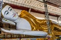 A colossal statue of reclining Buddha in Shwe Thar Lyaung Pagoda, Bago, Myanmar Royalty Free Stock Photo