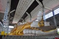 Shwethalyaung Reclining Buddha in Bago, Myanmar. Royalty Free Stock Photo