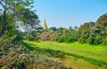 Shwezigon Pagoda, rising above the trees, Ava