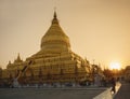 Shwezigon Paya pagoda Landmark Temple historical Architecture Bagan Myanmar Royalty Free Stock Photo