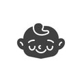 Shy baby face vector icon Royalty Free Stock Photo