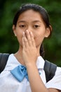 Shy Cute Asian Student Teenager School Girl