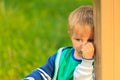 Shy little boy portrait Royalty Free Stock Photo