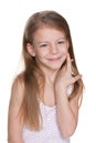 Shy little girl in the morning Royalty Free Stock Photo