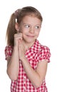 Shy pretty little girl Royalty Free Stock Photo