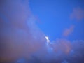 shy shine bright moonlights in the twilight clouds blue sky Royalty Free Stock Photo
