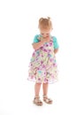 Shy toddler girl in summer dress Royalty Free Stock Photo