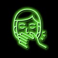 shy tooth braces neon glow icon illustration