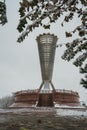 SHYMKENT, KAZAKHSTAN - DECEMBER 09, 2023: Monument Altyn Shanyrak in Independence Park in Shymkent city in Kazakhstan in