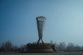 SHYMKENT, KAZAKHSTAN - JANUARY 20, 2024: Monument Altyn Shanyrak in Independence Park in Shymkent city in Kazakhstan in