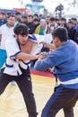 Shymkent, KAZAKHSTAN - 22 March 2017: Celebration of the Kazakh holiday NARIYZ. Competition wrestlers