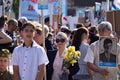 Shymkent, KAZAKHSTAN - May 9, 2017: Immortal regiment. Folk festivals of people. The feast of the victory of the Red