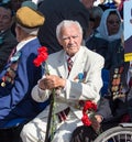 Shymkent, KAZAKHSTAN - May 9, 2017: Veterans of the war. The feast of the victory of the Red Army and Soviet people in