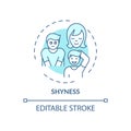 Shyness blue concept icon