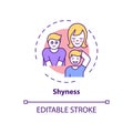 Shyness concept icon