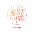 Shyness red gradient concept icon