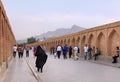 Si-o-seh pol bridge in Isfahan city (Iran) Royalty Free Stock Photo