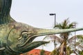 Closeup of head of Swordfish in Koh Loy Park fountain on Ko Loi Island, Si Racha, Thailand