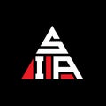 SIA triangle letter logo design with triangle shape. SIA triangle logo design monogram. SIA triangle vector logo template with red Royalty Free Stock Photo