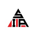 SIA triangle letter logo design with triangle shape. SIA triangle logo design monogram. SIA triangle vector logo template with red Royalty Free Stock Photo