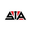 SIA triangle letter logo design with triangle shape. SIA triangle logo design monogram. SIA triangle vector logo template with red Royalty Free Stock Photo